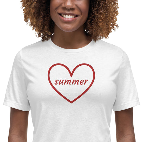 Lockeres Damen-T-Shirt Stickerei