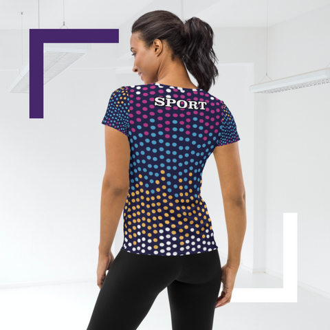 Allover-Sport-T-Shirt für Damen Sport-Netzstoff
