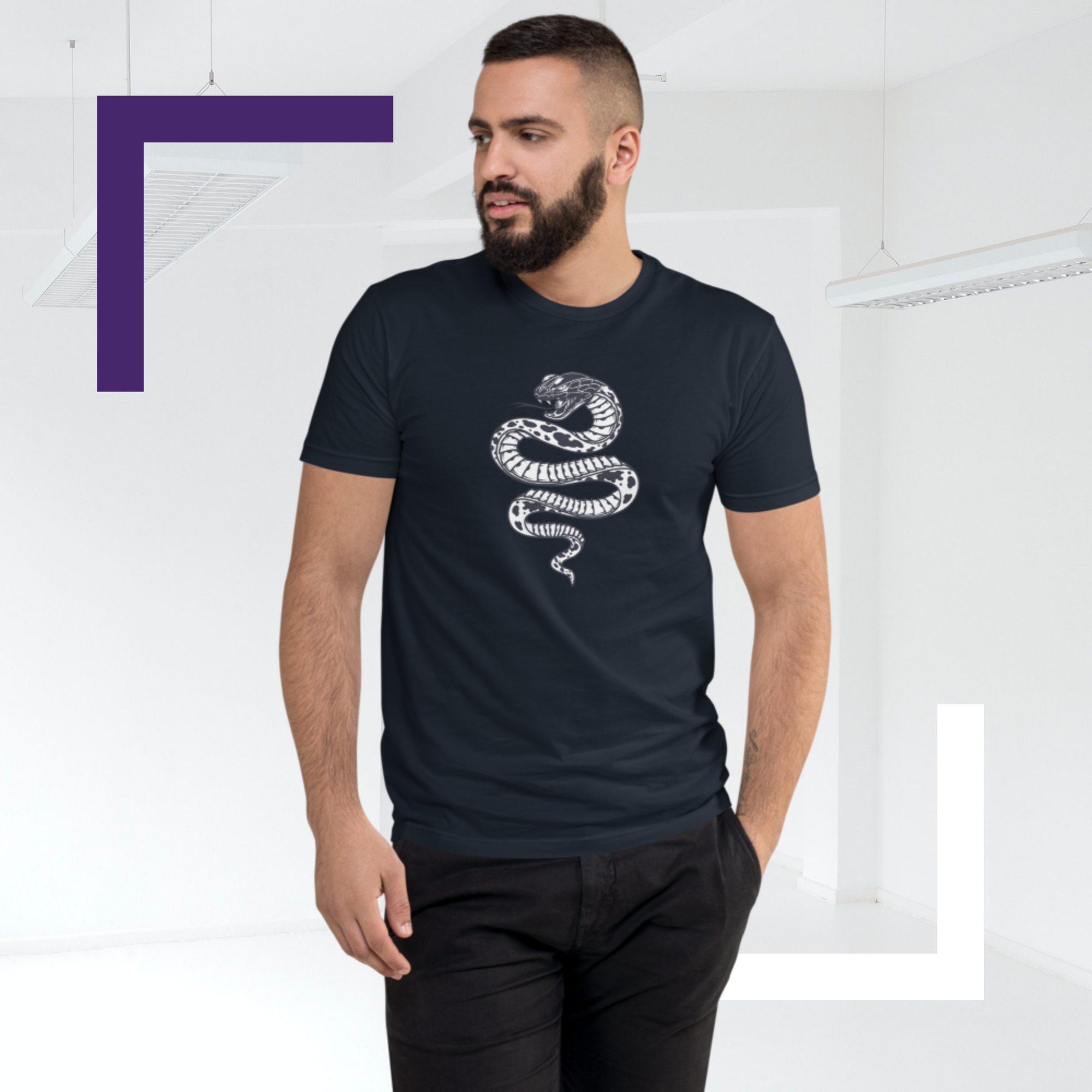 Kurzärmeliges T-Shirt DTG-Druck_Snake