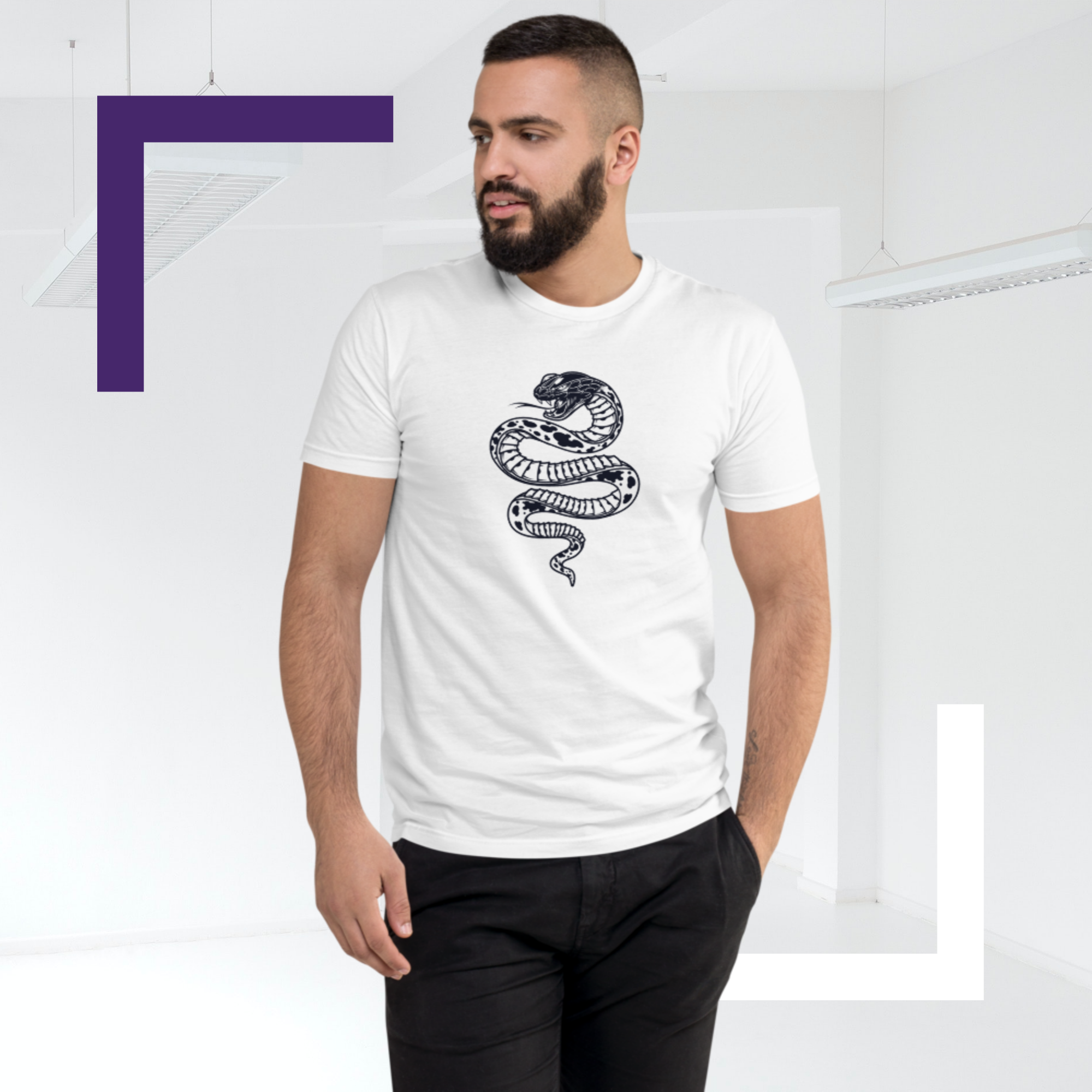 Kurzärmeliges T-Shirt DTG-Druck_Snake
