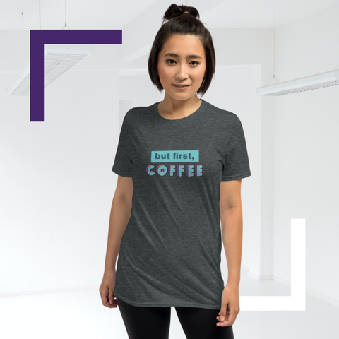 Kurzärmeliges Unisex-T-Shirt, COFFEE Dark Heather