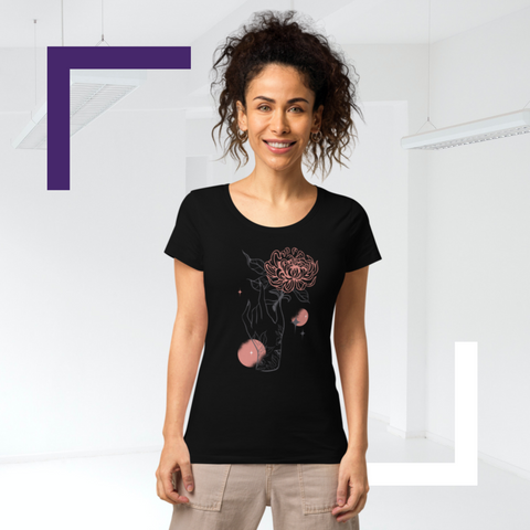 Basic Bio-T-Shirt für Damen Hand_Blume
