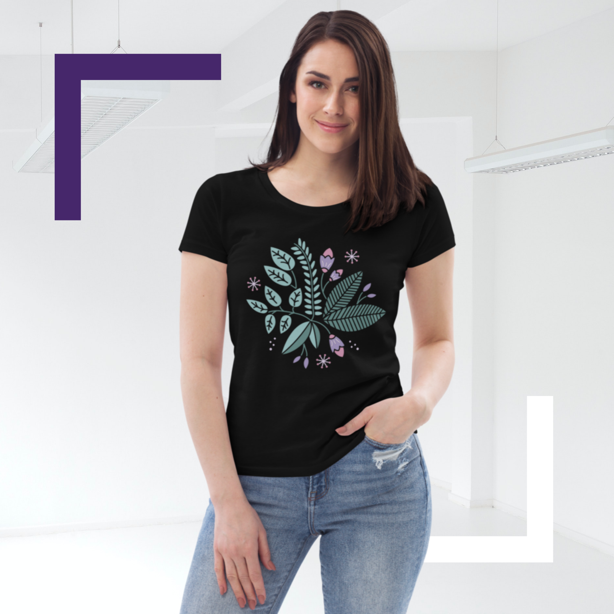 Enganliegendes Öko-T-Shirt für Damen FLRS
